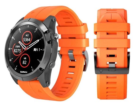 Силиконовый ремешок Primo для часов Garmin Fenix 7 / Fenix 7 Pro / Fenix 8 47mm / Fenix E - Orange | Зображення 2