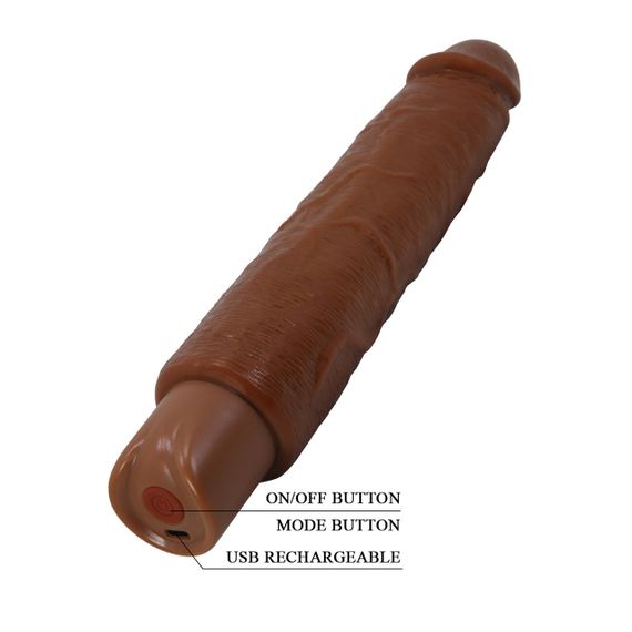 Реалістичний вібратор, що перезаряджається Pretty Love - Soren Realistic Vibrating Dildo Brown, BW-500083-1 Sex Aura | Зображення 8