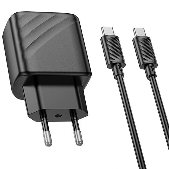 МЗП Hoco CS22A Value PD30W (1USB-C) + кабель Type-C to Type-C Black | Зображення 2