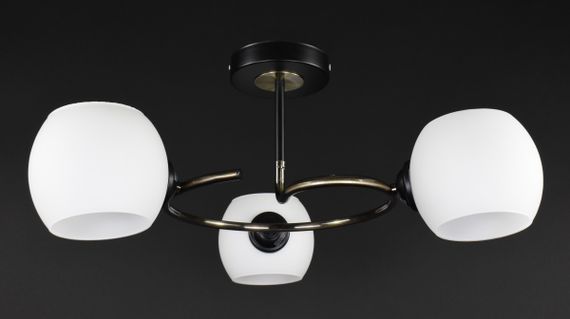 Люстра стельова на 3 лампочки 27422 Бронза 26х56х56 см. | Зображення 4