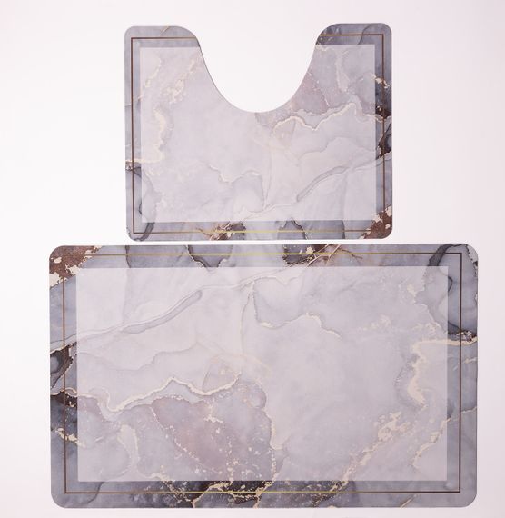Набір килимків для ванної та туалету Grey Marble 50*80/40*50 см Yiwu HP-42-178