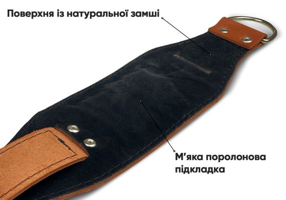 Манжета EasyFit F9 коричнева для тяги на тренажері (шкіра) (EF-LGSTR-F9-BR) | Зображення 4