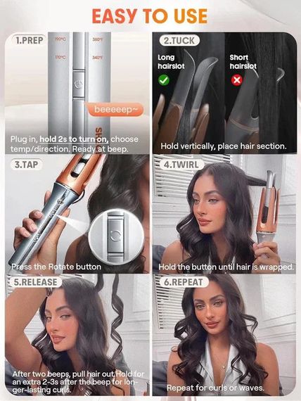 Автоматическая плойка для волос Hair Curler-Bella для локонов и кудрей | Зображення 5