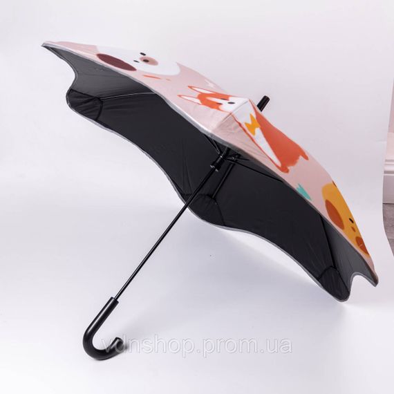 Парасолька дитяча механічна елегантна з принтом міцна надійна з поліестеру діаметр 90 см Бежевий HP-23-13BE | Зображення 5