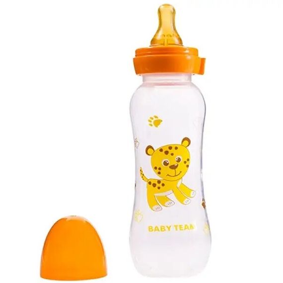 Пляшечка для годування з латексною соскою Baby Team 1310 250 мл Помаранчевий shop (2000989829904) | Зображення 1