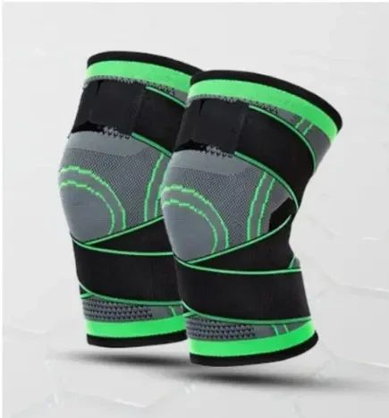 Наколінник Бандаж колінного суглоба Knee Support Copper Чорно-зелений фіксатор коліна Компресійний від травм розтягувань | Зображення 3