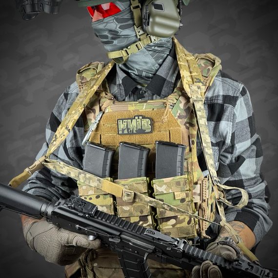 Ремінь збройовий RAGNAROK триточковий з широким наплічником "KRAKEN" carbine Піксель | Зображення 3