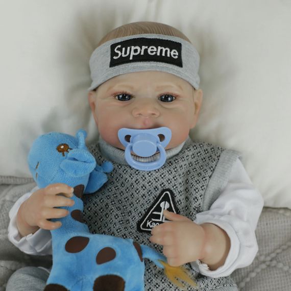 Силиконовая Коллекционная Кукла Реборн Reborn Полностью Анатомический Новорожденный Мальчик Элджей (Виниловая Кукла) Высота 50 см | Зображення 3