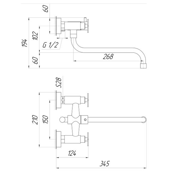 Змішувач для ванни Globus Lux DUKAT SD4-208L | Зображення 1