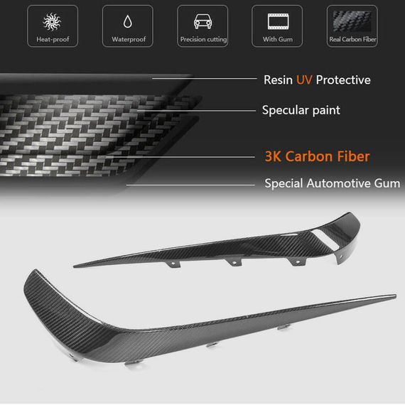 Накладки на передній бампер (для CLS63 AMG SD 2015-2018, Карбон) для Mercedes CLS C218 рр | Зображення 5