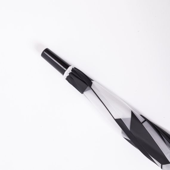 Класична дитяча парасолька-тростина напівавтомат з поліестеру 8 спиць діаметр 82 см Чорна HP-23-9B | Зображення 1