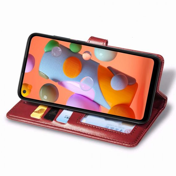 Шкіряний чохол-книжка GETMAN Gallant (PU) для Samsung Galaxy A11 Червоний | Зображення 3