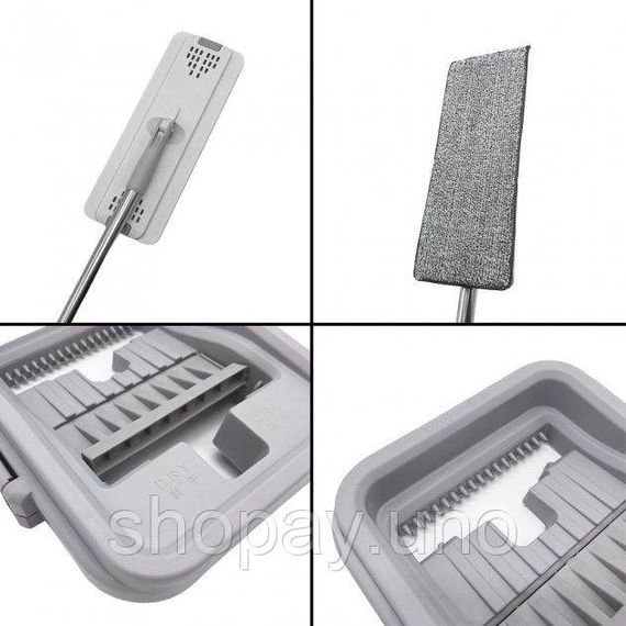 Швабра с ведром комплект Scratch Cleaning Mop с автоматическим отжимом и складной ручкой | Зображення 1