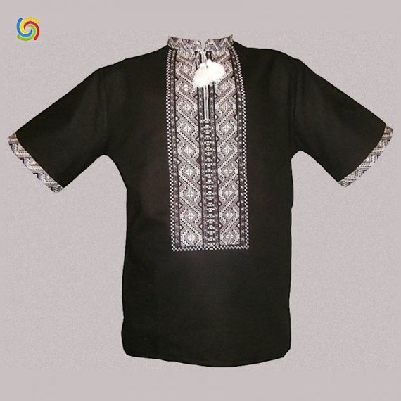 Рубашка Украинская вышиванка 5331 цвет чёрный размер L/XL