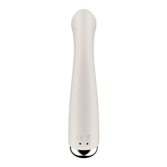 Вибратор с ротацией Satisfyer Spinning G-Spot 1 Beige, плоская площадка для стимуляции точки G | Зображення 3
