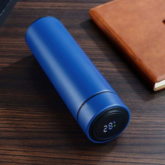 Термос UNIQUE UN-1006 500мл з датчиком температури, Термос з дисплеєм. Колір: синій | Зображення 1