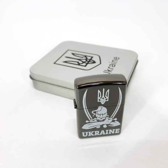 Дугова електроімпульсна запальничка USB Україна (металева коробка) HL-449. VA-385 Колір: чорний | Зображення 3