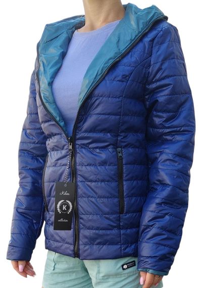Куртка двостороння, арт.185, яскраво-синій / аква