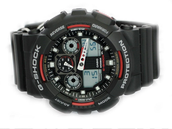 Годинники чоловічі удароміцні оригінальні наручні Японія Casio G-Shock GA-100-1A4ER з полімерним ремінцем | Зображення 5