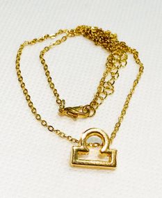 Кольє Primo з підвіскою знак зодіаку Ваги (Терези) - Gold