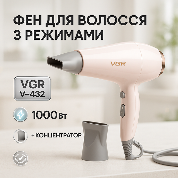 Фен для легкої укладки волосся, Фен для волосся професійний 2 швидкості дому та подорожей GB-15