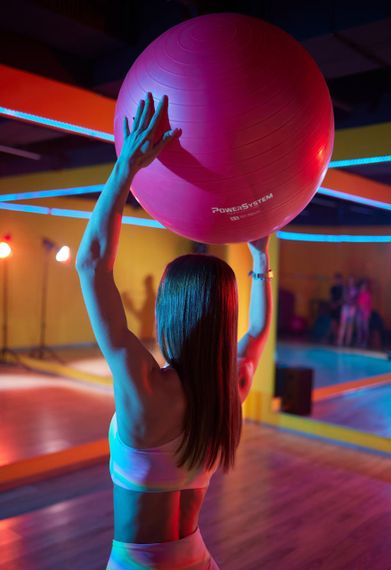 Мяч для фитнеса (фитбол) Павер систем PS-4018 Ø85 cm PRO Gymball Pink | Зображення 9