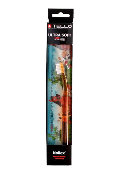 Дитяча зубна щітка Tello Junior 4480 Ultra Soft Black (від 5 до 10 років), помаранчева