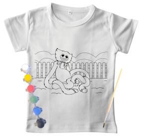 Детский набор для творчества Футболка раскраска "Любимая Игрушка" белая 122
