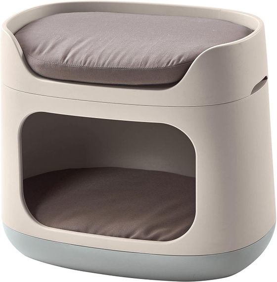 Лежак для животных Keter Pet Bunkbed 17201821, двухъярусный, пластиковый, с подушками, кремовый