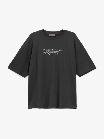 Футболка з принтом чоловіча GENUA G01222-0050 XL Графітовий shop (2000999574801)