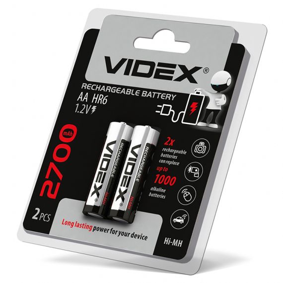 Акумулятори Videx HR6/AA 2700mAh double blister/2шт | Зображення 1