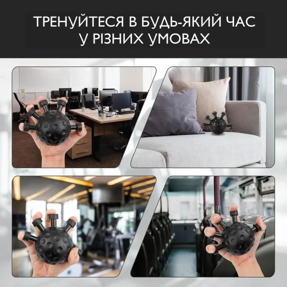 Эспандер для кистей с двумя уровнями нагрузки из силикона и металла для тренировки пальцев YJ-8819 | Зображення 6