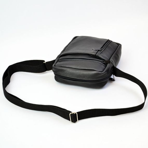 Елегантна чоловіча шкіряна сумка-месенджер із натуральної шкіри на 5 відділень, чоловіча сумка через спину | Зображення 6