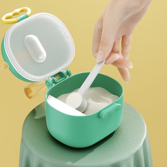 Контейнер для хранения детской сухой смеси 800 мл с мерной ложечкой Динозавр Бежевый | Зображення 4