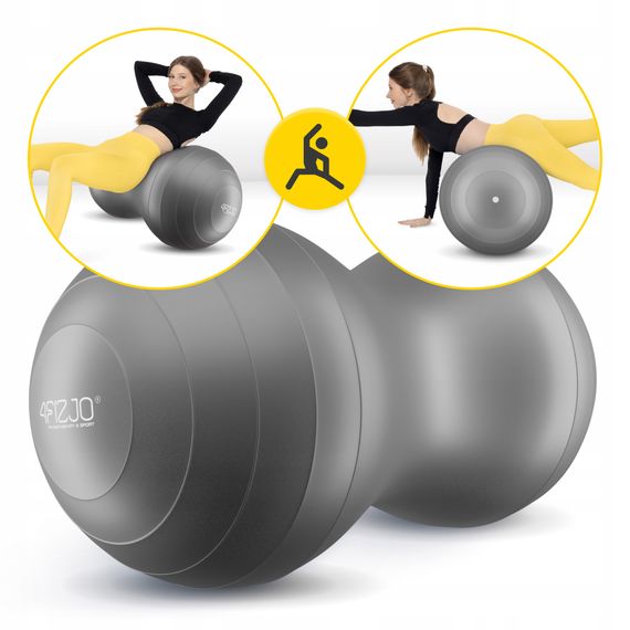 М'яч для фітнесу (арахіс) 4FIZJO Air Ball Peanut 45 x 90 см Anti-Burst Grey (P-5905973407175) | Зображення 3