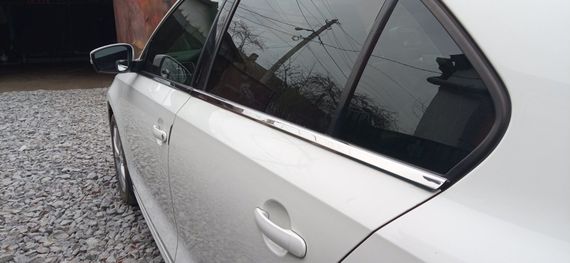Нижні молдинги вікон (6 шт, нерж.) OmsaLine - Італійська нержавійка для Volkswagen Jetta 2011-2018 рр | Зображення 4
