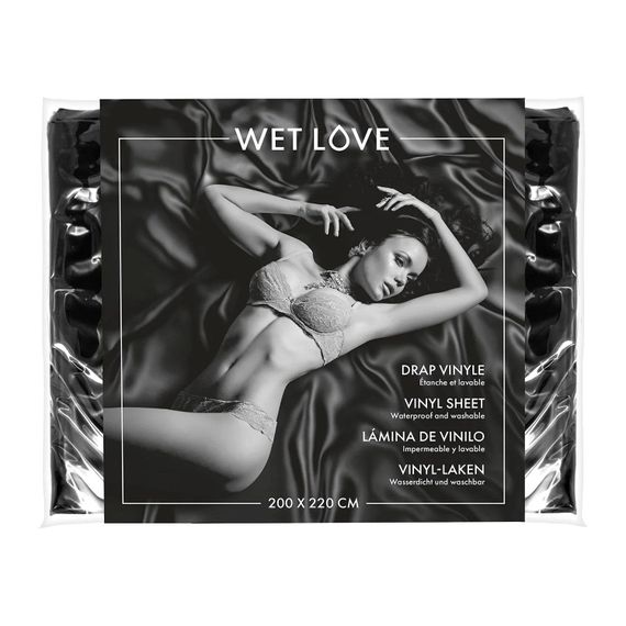 Простыня из винила Fetish Tentation Wet Love 220x200 Черная | Зображення 1