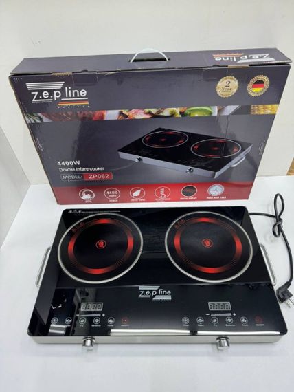 Плита двоконфоркова інфрачервона настільна електрична Zepline ZP-062 4400 Вт чорна | Зображення 3