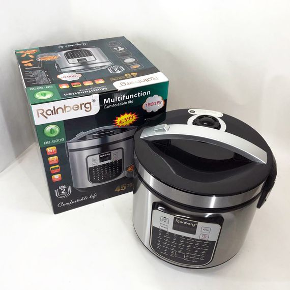 Мультиварка пароварка Rainberg RB-6209 45 програм 6 л 1000W, Сенсорна NT-750 мультиварка рисоварка | Зображення 2
