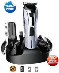 Универсальный аккумуляторный триммер Straus ST/GK-0610G 13в1 машинка для стрижки волос бороды Серый