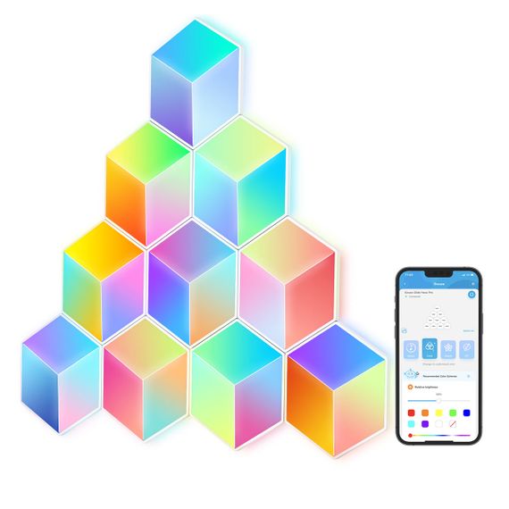Набір настінних світильників Govee  H6066 Glide Hexa Pro LED Light Panels 10шт RGB Білий (H6066302) | Зображення 1