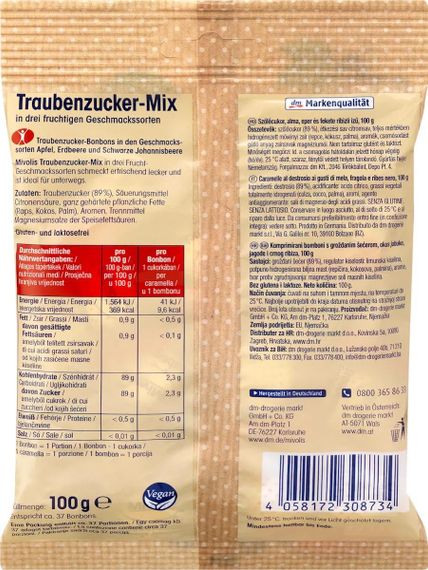 Льодяники Mivolis з глюкозою та натуральними смаками фруктів, 100 г. – швидка енергія, імунітет та смачне підкріплення, Німеччина | Зображення 2