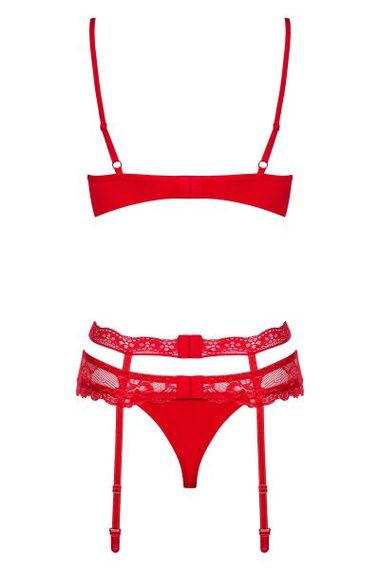 Комплект Obsessive Heartina 3 pcs set S / M S \ M червоний, Червоний, S/M | Зображення 3