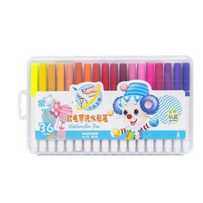 Фломастер - кисточка "Water color pen" 36 цветов 228-36 в пластиковом боксе Синий