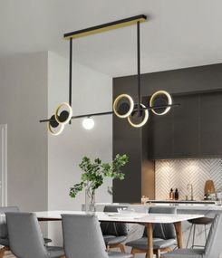 Люстра світлодіодна стельова LED світильник для квартири на стелю лед 26605 Чорний 50-80х12х120 см.