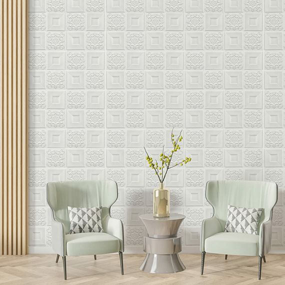 Самоклеюча декоративна настінно-стельова 3D панель фігури 700х700х5мм (114) SW-00000006 | Зображення 4