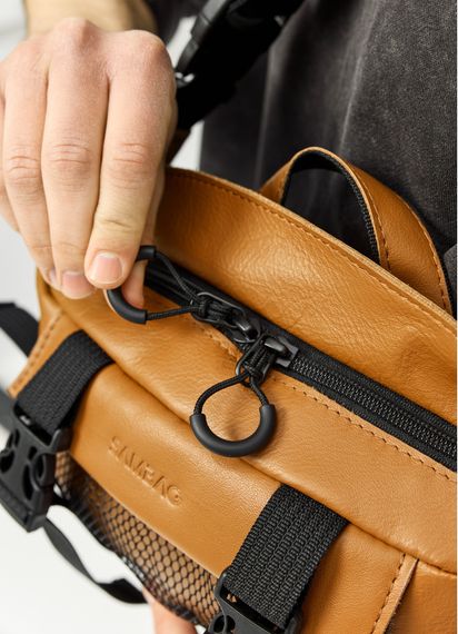 Велика чоловіча сумка бананка Sambag DynamicDart руда 38 × 21 × 7 см (80411121m) | Зображення 7