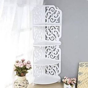 Полиця стелаж пластикова у ванну кутова PK-04 (80*20*20см) Біла
