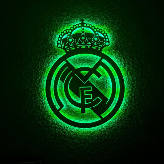 Панно декоративне картина на стіну емблема Реал LED 16 кольорів пульт 600х435 acr-p000048 | Зображення 2