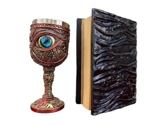 Подарунковий набір Келих 3D Око Blue і Блокнот 3D «Книга, що дивиться у відповідь» | Зображення 1